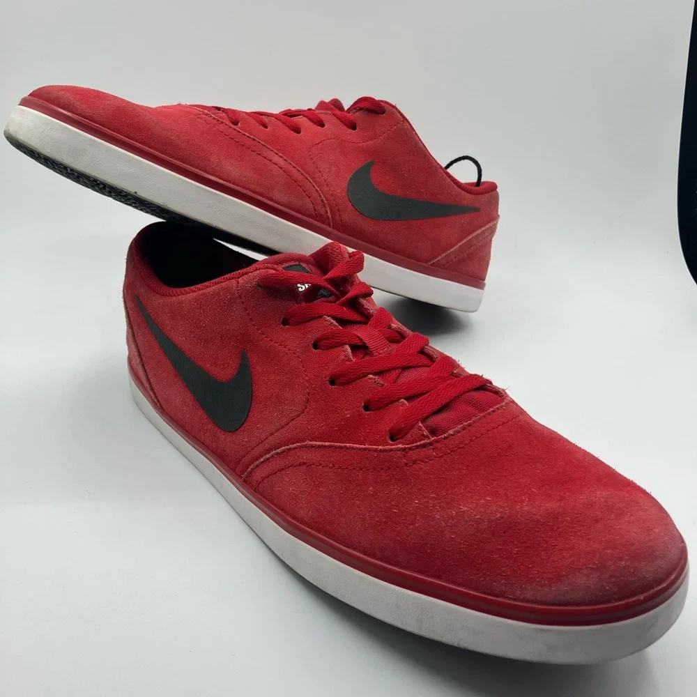 Nike Mens Red SB Check 705265-601 Cushioned Low Top Athletic Shoes Size 13 - Picture 1 of 15
